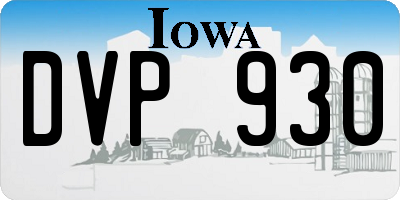 IA license plate DVP930