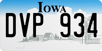 IA license plate DVP934