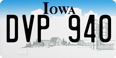 IA license plate DVP940