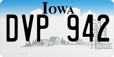 IA license plate DVP942