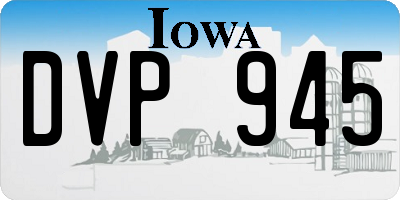 IA license plate DVP945