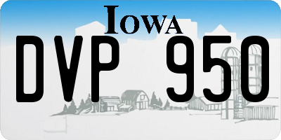 IA license plate DVP950
