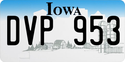 IA license plate DVP953