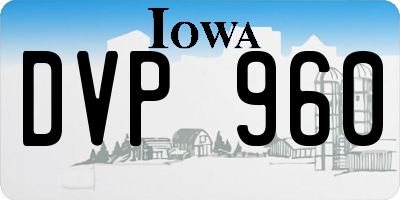 IA license plate DVP960