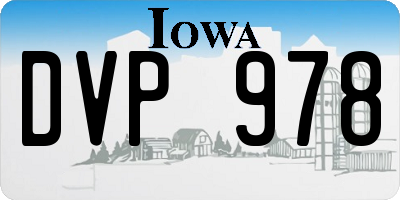 IA license plate DVP978