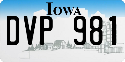 IA license plate DVP981