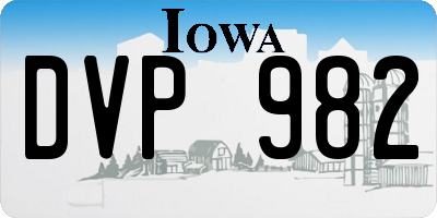 IA license plate DVP982