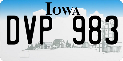 IA license plate DVP983