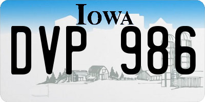 IA license plate DVP986