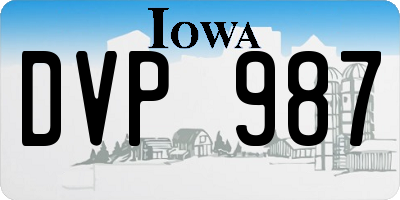 IA license plate DVP987