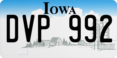 IA license plate DVP992