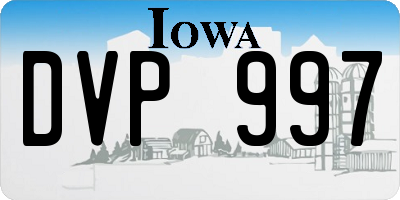 IA license plate DVP997