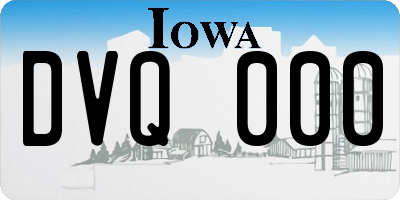 IA license plate DVQ000