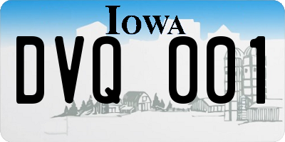 IA license plate DVQ001