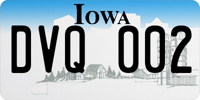 IA license plate DVQ002