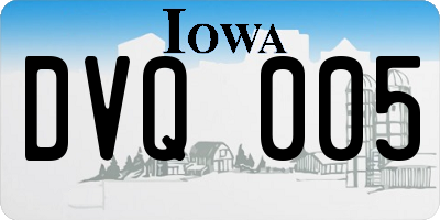 IA license plate DVQ005