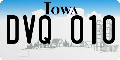 IA license plate DVQ010