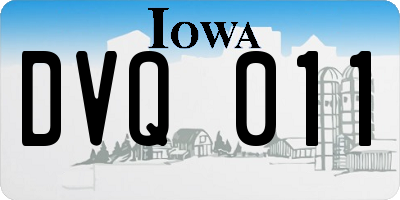 IA license plate DVQ011