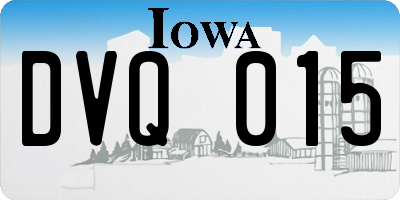 IA license plate DVQ015