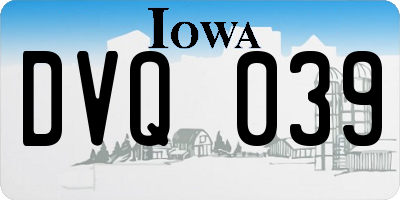 IA license plate DVQ039