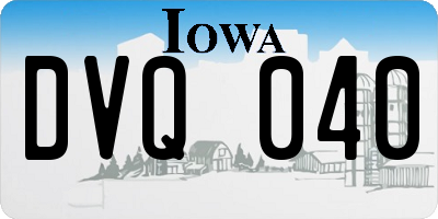 IA license plate DVQ040