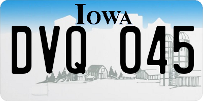 IA license plate DVQ045