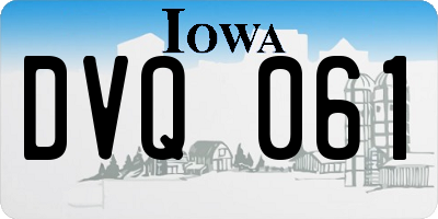 IA license plate DVQ061