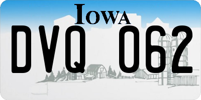 IA license plate DVQ062