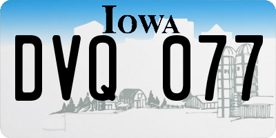 IA license plate DVQ077