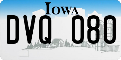 IA license plate DVQ080