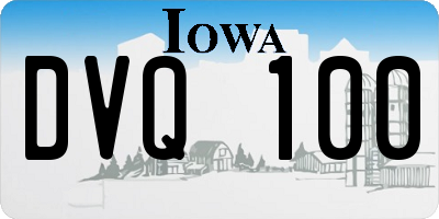 IA license plate DVQ100