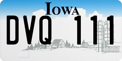 IA license plate DVQ111