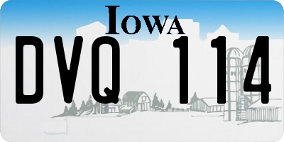 IA license plate DVQ114