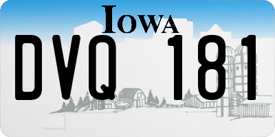 IA license plate DVQ181