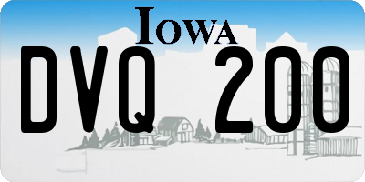 IA license plate DVQ200