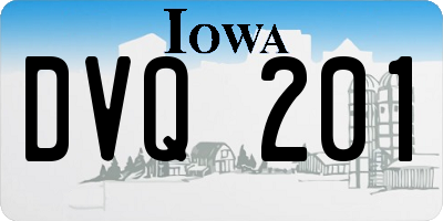 IA license plate DVQ201