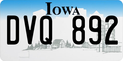 IA license plate DVQ892