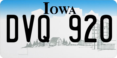 IA license plate DVQ920