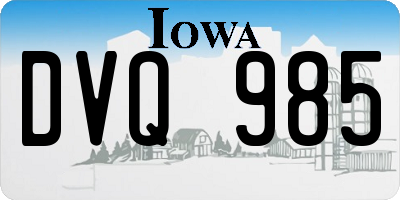 IA license plate DVQ985