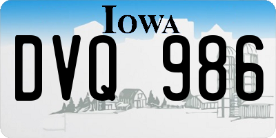 IA license plate DVQ986