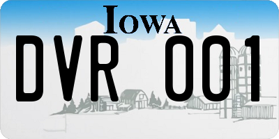IA license plate DVR001