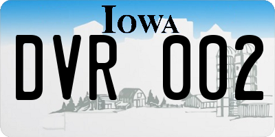 IA license plate DVR002