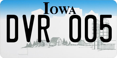 IA license plate DVR005