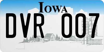 IA license plate DVR007