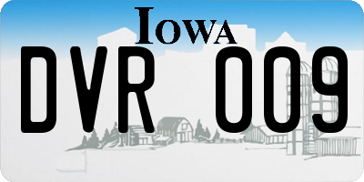 IA license plate DVR009