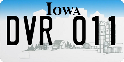 IA license plate DVR011