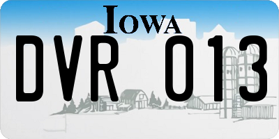 IA license plate DVR013