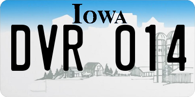 IA license plate DVR014