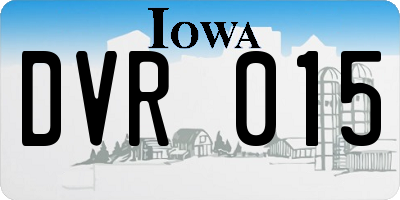 IA license plate DVR015