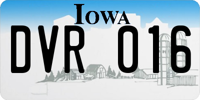 IA license plate DVR016
